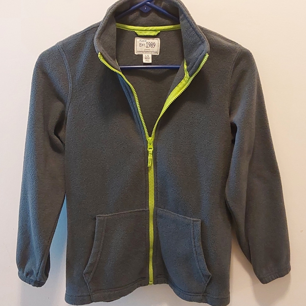 Gray and Green Hooded Jacket With Removable Liner - Picture 5 of 7